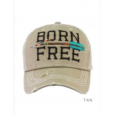 Rugged Distressed “Born Free” Mujer’s Vintage Baseball Cap...Brand New  eb-11208596